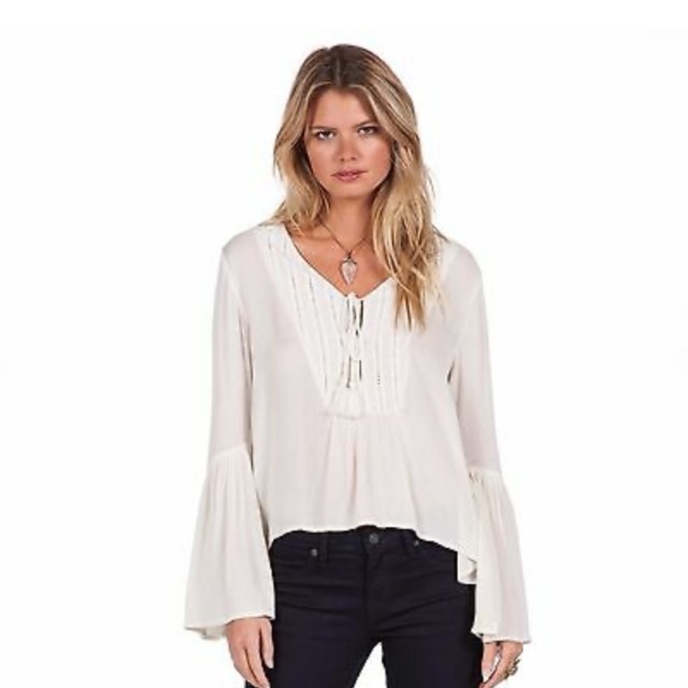 BNWT Volcom cream bohemian top size large
